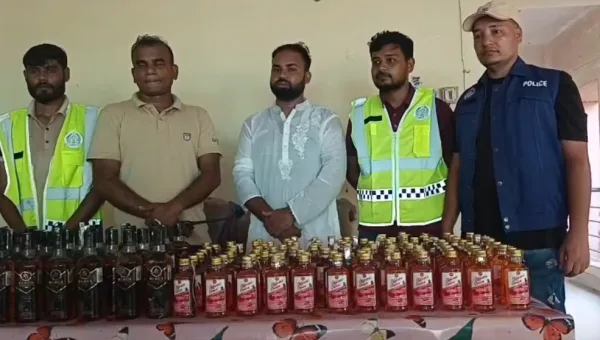 সুনামগঞ্জের নোয়াপাড়া গ্রামে পুলিশের অভিযানে ছয়লাখ টাকার ভারতীয় মদ বিড়িসহ  আটক ১