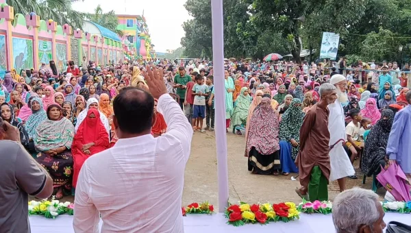 দাউদ পুর ইউনিয়ন চেয়ারম্যান প্রার্থী শফিকুল ইসলাম ভুইয়ার সাথে নারী   ভোটারদের আলোচনা ও মতবিনিময় সভা অনুষ্ঠিত