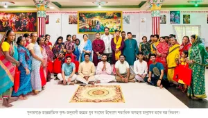 সুনামগঞ্জে আন্তর্জাতিক কৃষ্ণ অনুরাগী জাগ্রত যুব সংঘের উদ্যোগে শতাধিক অসহায় মানুষের মাঝে বস্ত্র বিতরণ
